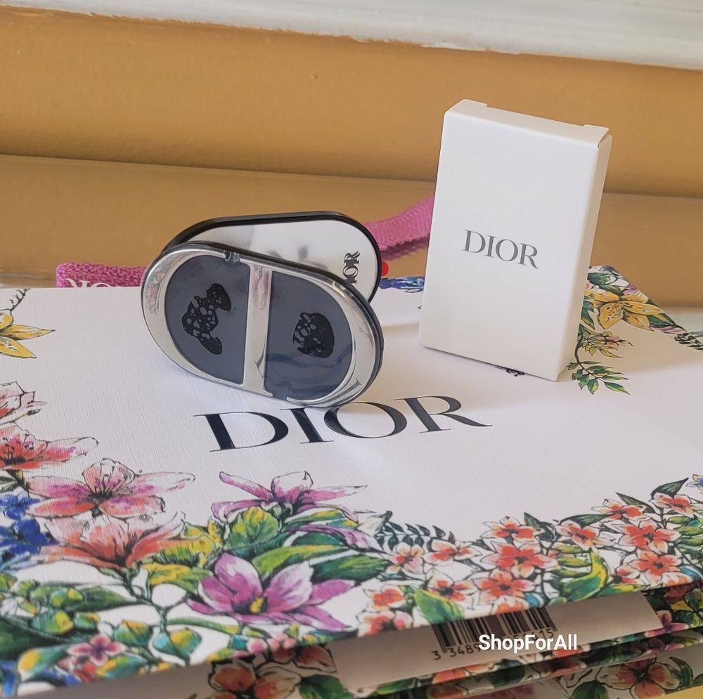 DIOR CD Smart Phone Pop Socket Phone Ring Mirror Stand Black/Silver Compact - Picture 13 of 16